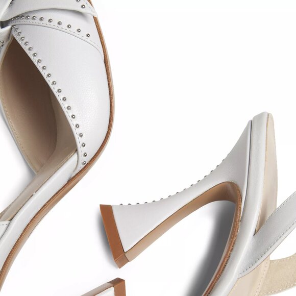 Alexandre Birman CLARITA BELL Leather Studs Bow Sculptural Slingback Pumps IT37 - Picture 6 of 7